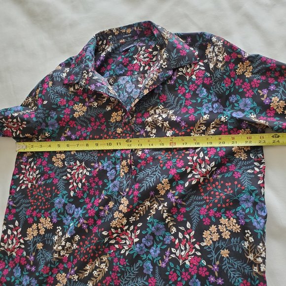 Lands' End Plus Size 16T Tall No Iron Floral Shirt - Picture 10 of 13